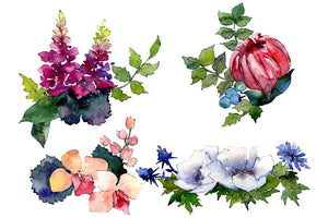 Bouquet of flowers Charms watercolor png Flower