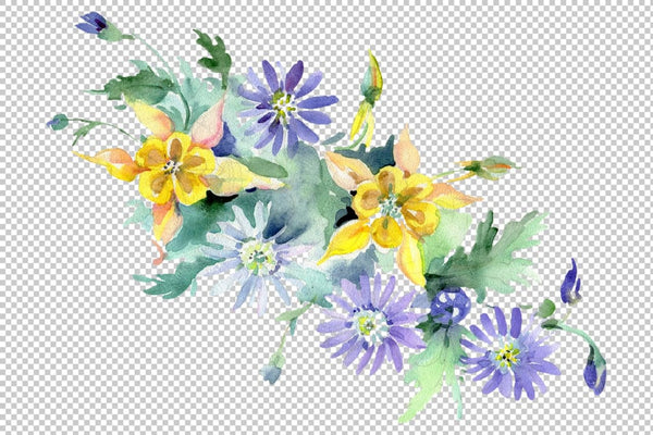 Bouquet of flowers Colombo watercolor PNG Flower