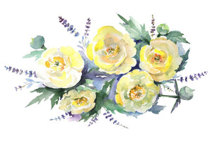 Bouquet of yellow flowers Watercolor png Flower