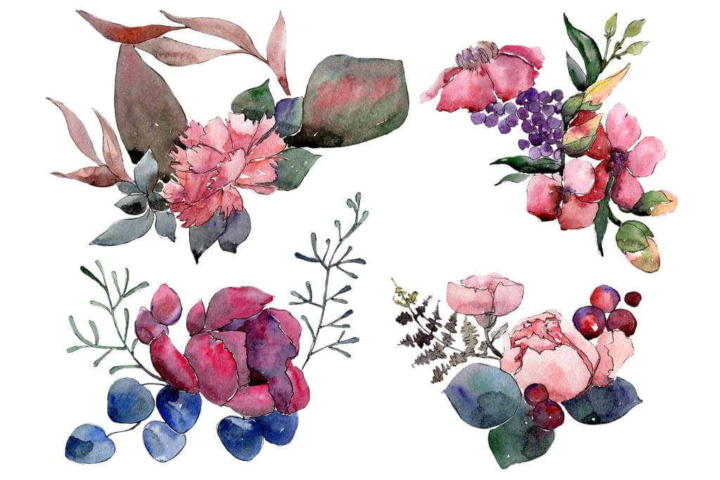 Bouquet Pearl beauty watercolor png Flower