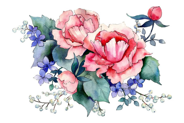 Bouquet red Piercing looks watercolor png Flower