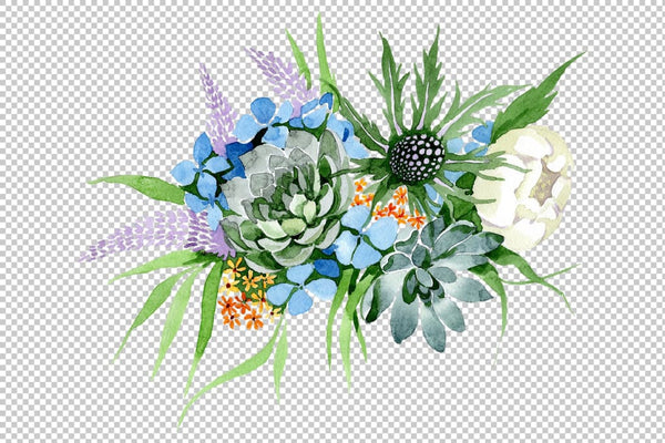 Bouquet Summer beauty watercolor png Flower