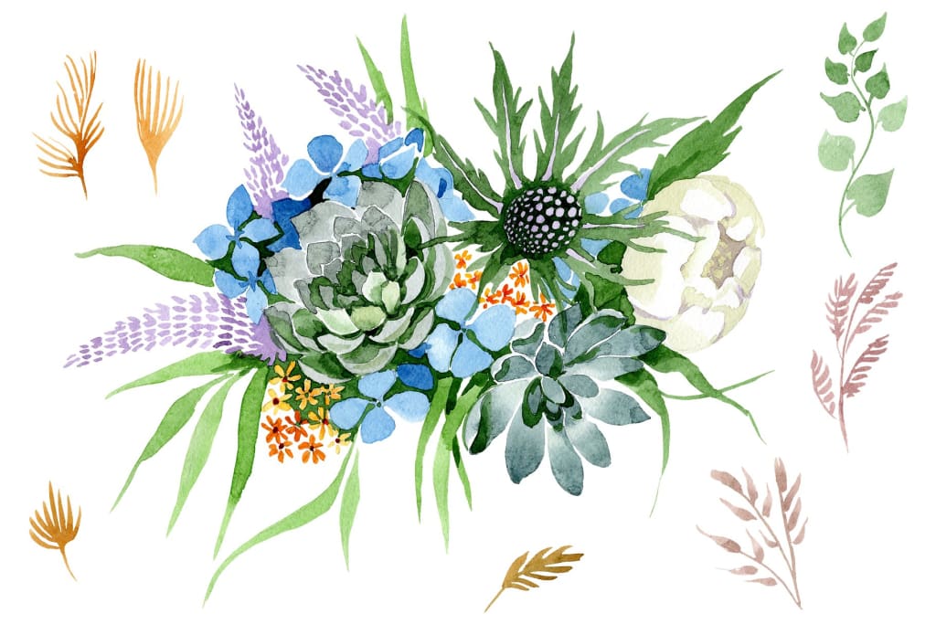 Bouquet Summer beauty watercolor png Flower