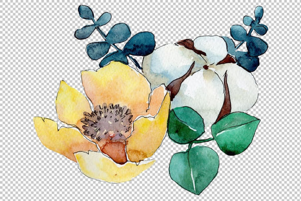 Bouquet Summer nights watercolor png Flower