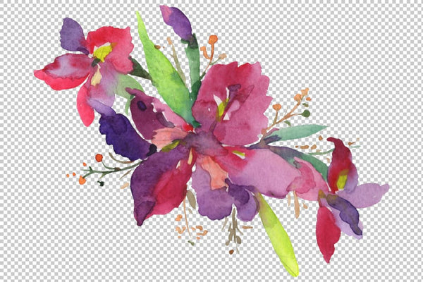 Bouquet The first smile watercolor png Flower