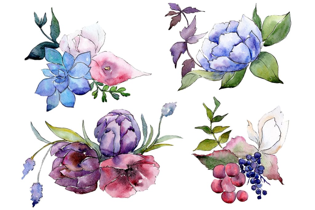 Bouquet The first song of summer watercolor png Flower