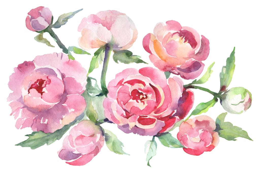Bouquet with peonies Watercolor png Flower