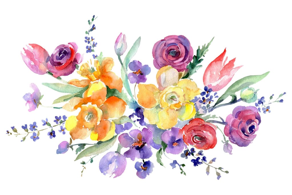 Bouquet with roses floral lace watercolor png Flower