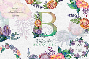 Bouquets a special case Watercolor png Digital
