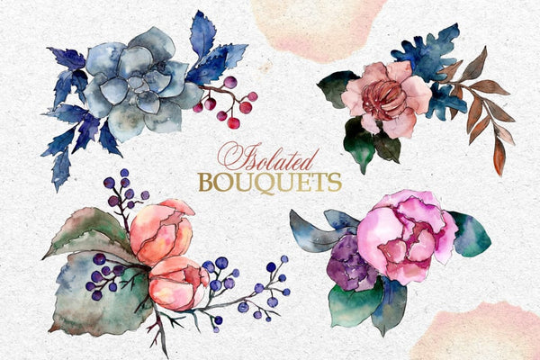 Bouquets Vintage flower Watercolor png Digital
