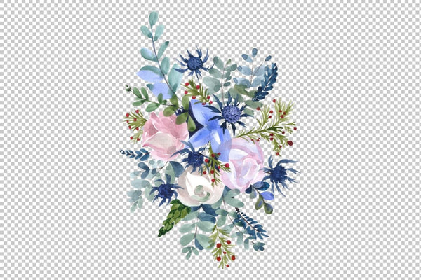 Bouquets with wildflowers Roses leaves Watercolor png Flower