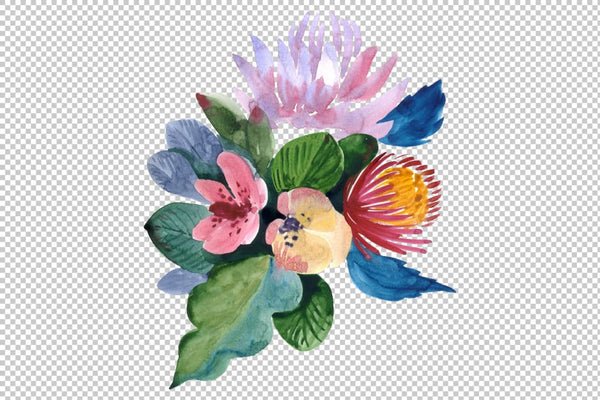 Bouquets with wildflowers Roses leaves Watercolor png Flower