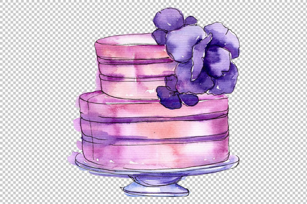 Cakes Yummy Watercolor png Flower