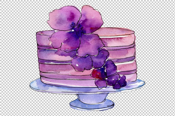 Cakes Yummy Watercolor png Flower