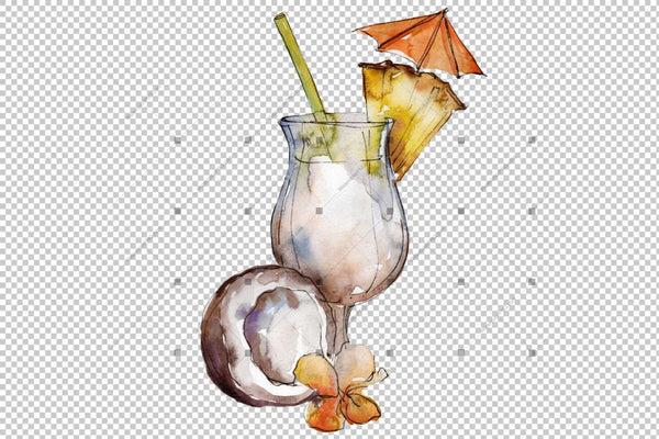 Cocktail Mix Png Watercolor Set Digital