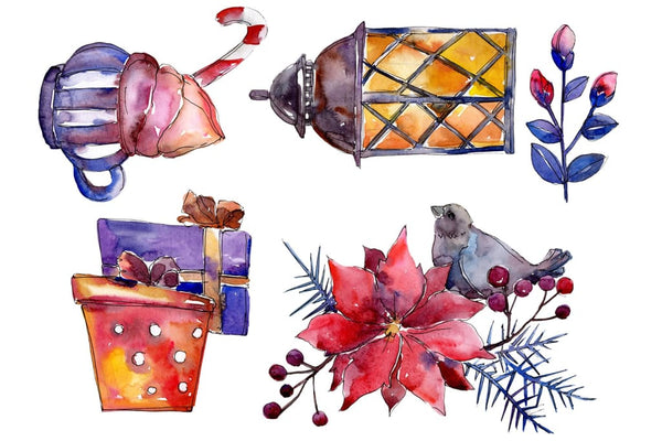 Collection Christmas miracle watercolor png Flower