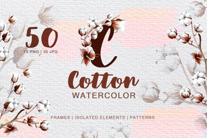 Cotton Watercolor png Digital