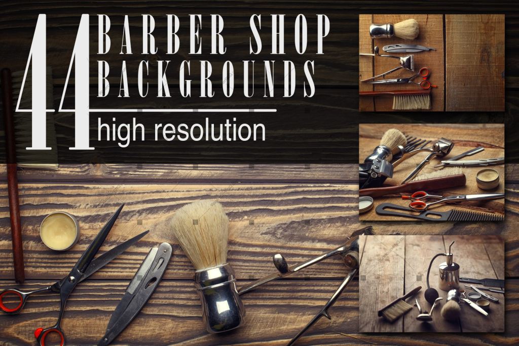 Barber Shop Wooden Backgrounds Jpg Set Digital