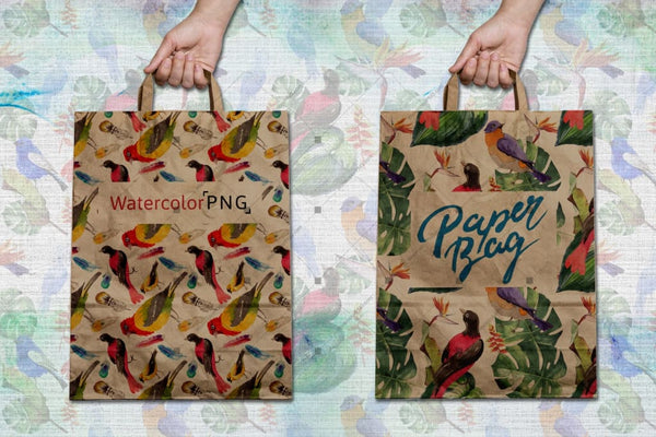 Birds Of Paradise Png Watercolor Set Digital