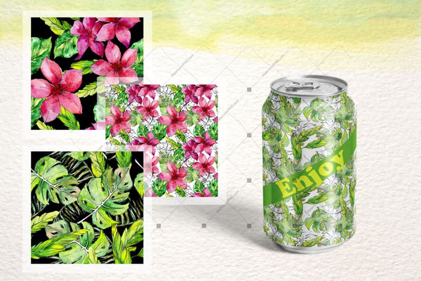 Tropical Leaves Collection Png Watercolor Set Digital