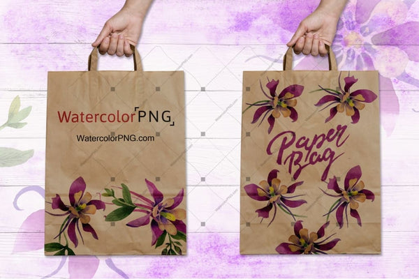 Purple Orchid Png Watercolor Set Digital