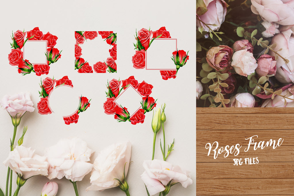 45 Roses Card Lovely clipart of 45 png red roses – WatercolorPNG