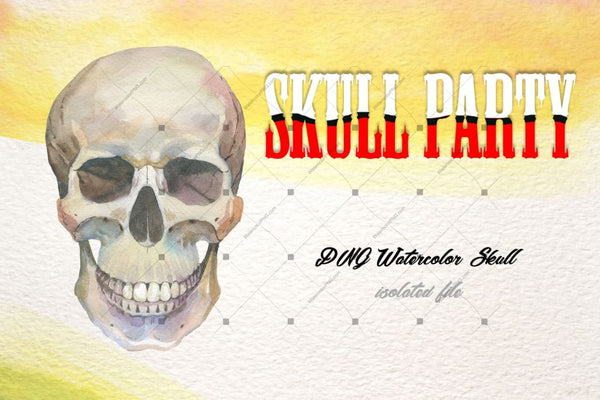 Skull Party Print Png Watercolor Set Digital
