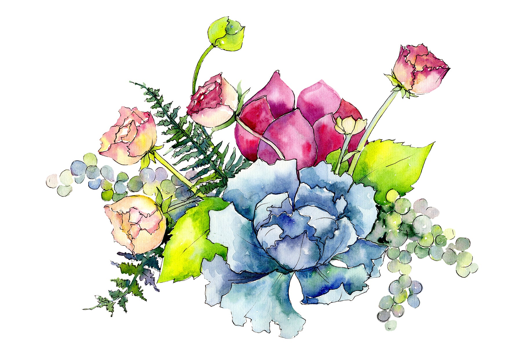 Bouquet Summer miracle watercolor png