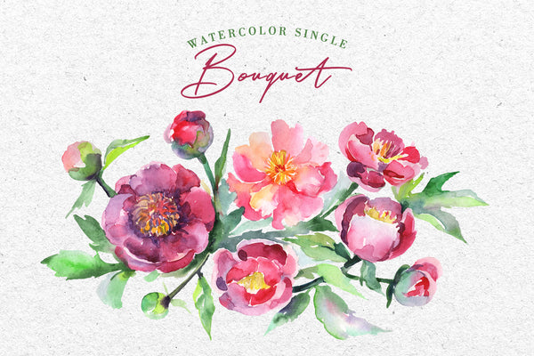 Bouquet of tea roses pink Watercolor png