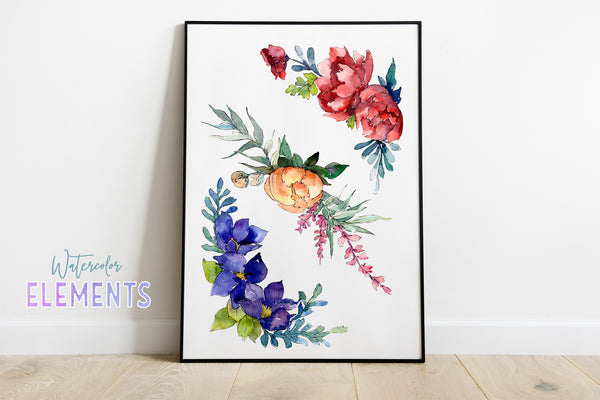 Bouquet moment of happiness watercolor png