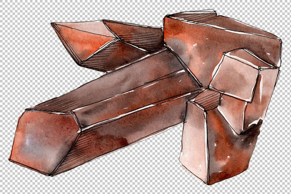 Crystals are many-sided Watercolor png Flower