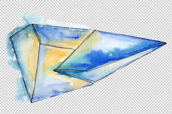 Crystals are many-sided Watercolor png Flower