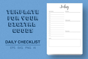 Daily planner checklist template Digital