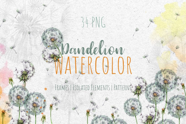 Dandelion Watercolor png Digital