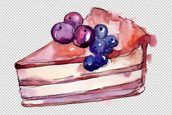 Dessert fruit tale watercolor png Flower