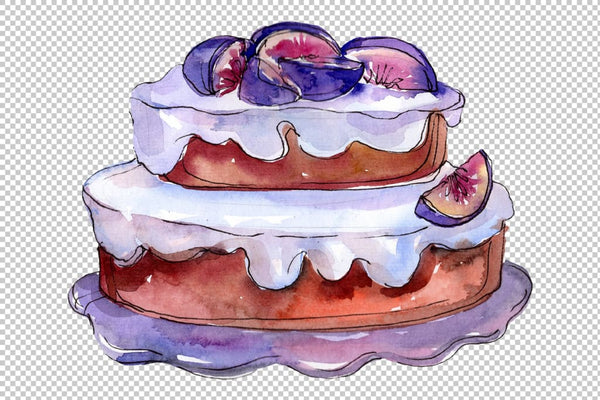 Dessert Mamulin cake watercolor png Flower