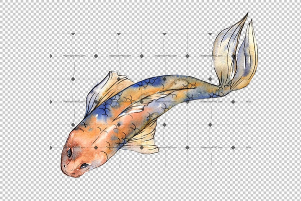 Fairy Goldfish Watercolor Png