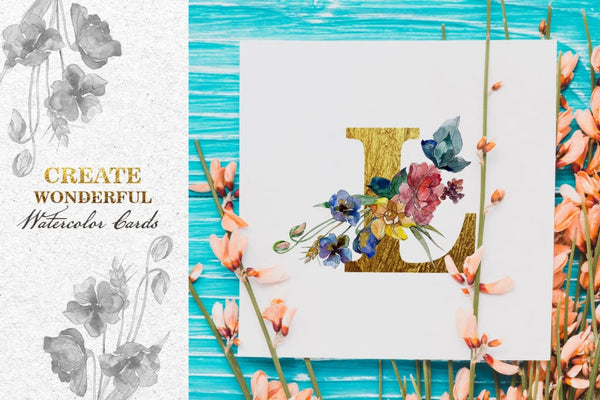 Fashion prints with Wildflowers Watercolor png Digital