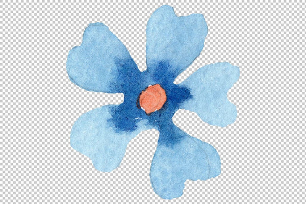 Floral classic watercolor ornament png Flower