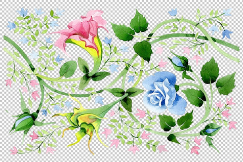 Floral watercolor pattern png Flower