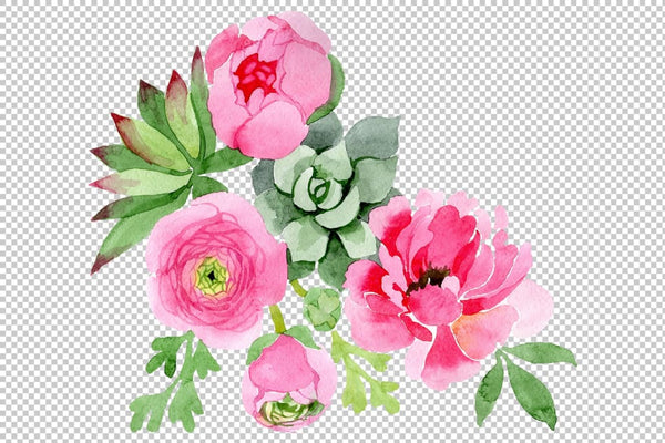 Flowers ranunculus watercolor png Flower