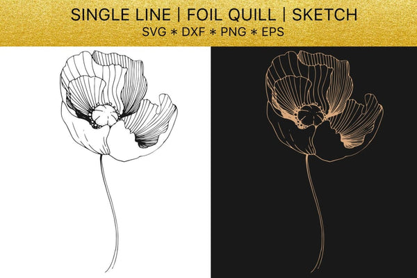 Foil quill SVG golden crystals. Single line design Digital