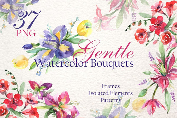 Gentle Bouquets Watercolor png Digital