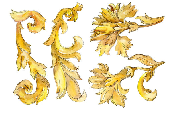 Gold monograms Watercolor png 2 Flower