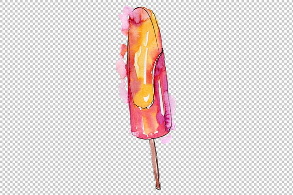 Ice cream berry Watercolor png Flower