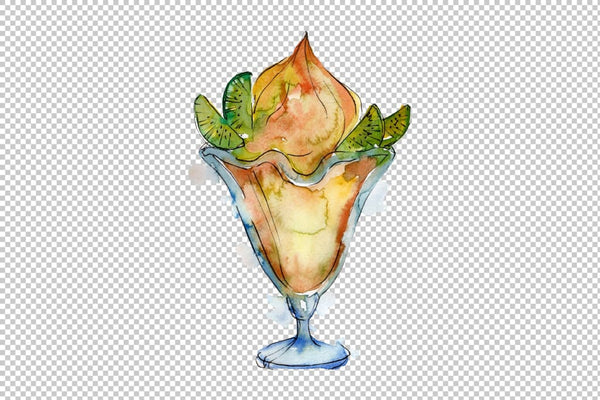 Ice cream Malvina Watercolor png Flower