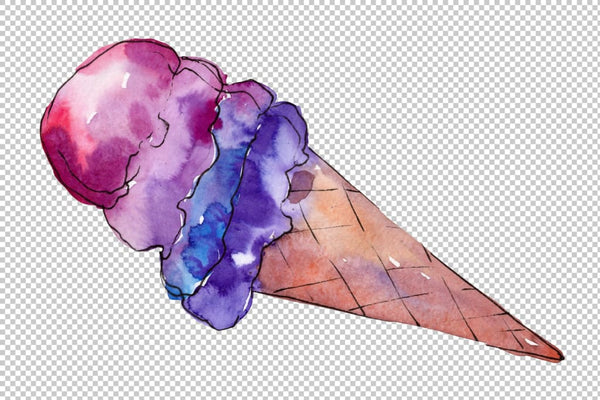 Ice cream the joy of childhood Watercolor png Flower