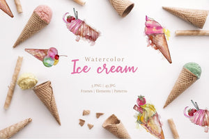 Ice - cream Watercolor png Digital