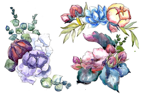 Jenny flowers bouquet watercolor png Flower