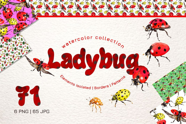 Ladybug Watercolor png Digital